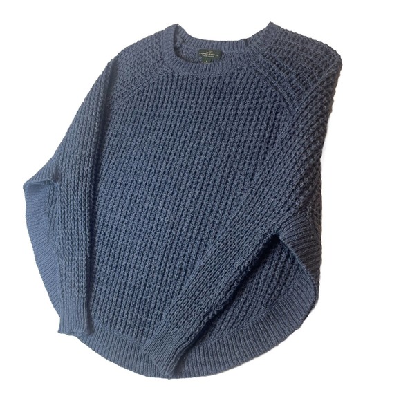Lauren Ralph Lauren Jeans Co Blue Crew Neck Sweater Poncho Small - Picture 2 of 10
